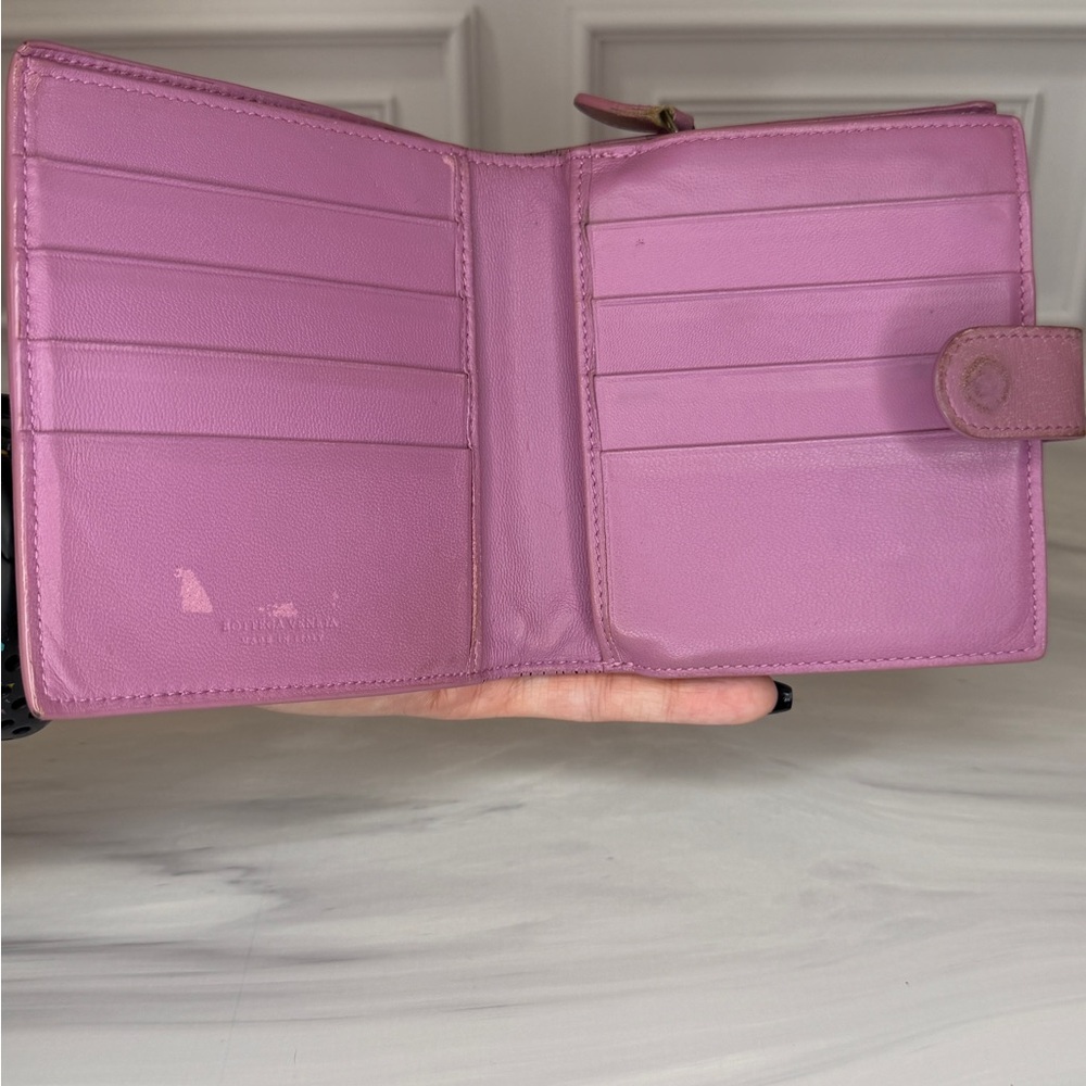 Bottega Veneta Lilac Purple Intrecciato Leather Compact Wallet Full Inclusion - Picture 10 of 14